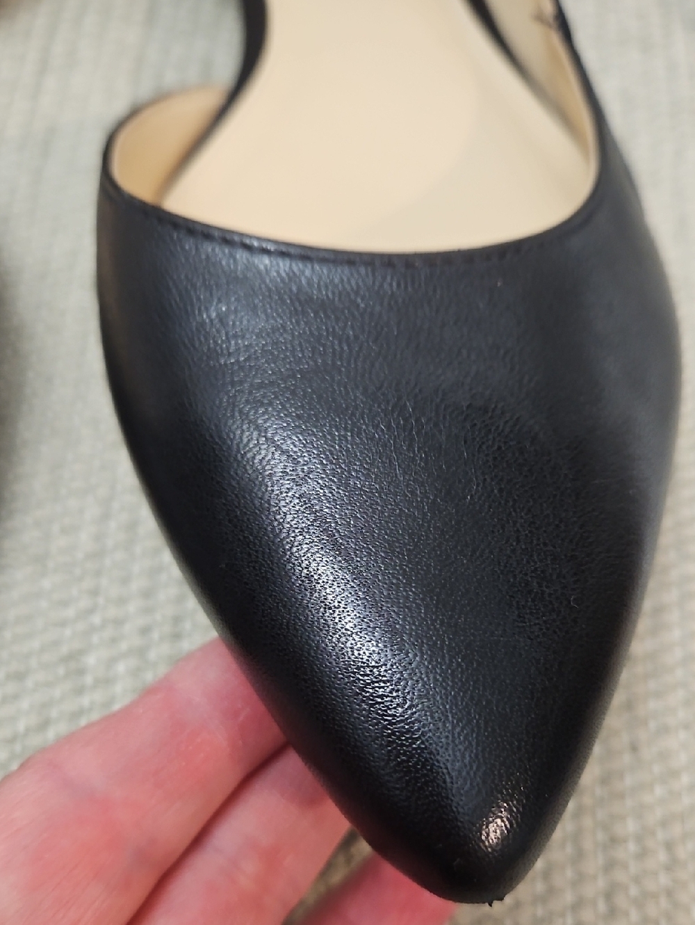 Marc Fisher LTD Sunny Half d' Orsay Flats Women 9.5 Black Leather Pointy Toe - Picture 11 of 11